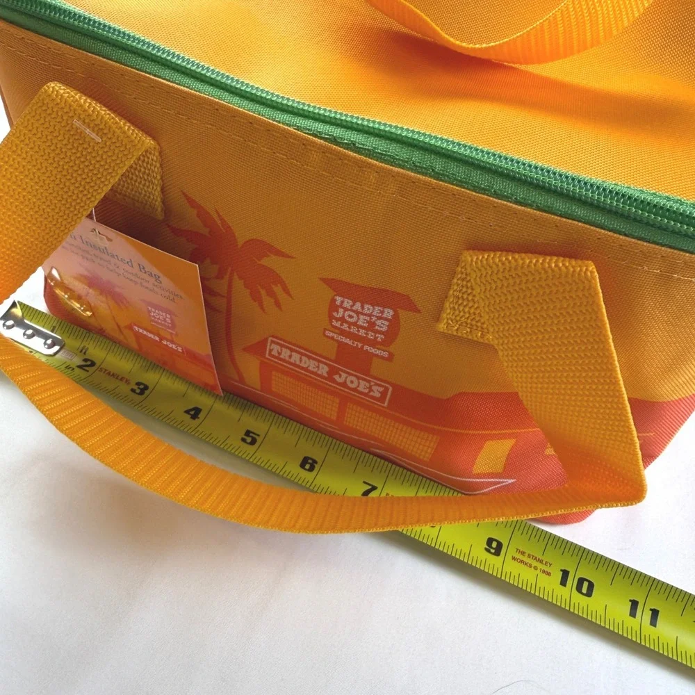 Trader Joe's Mini Insulated Bag Unisex OS Yellow Orange Sunset Lunch Tote NWT
